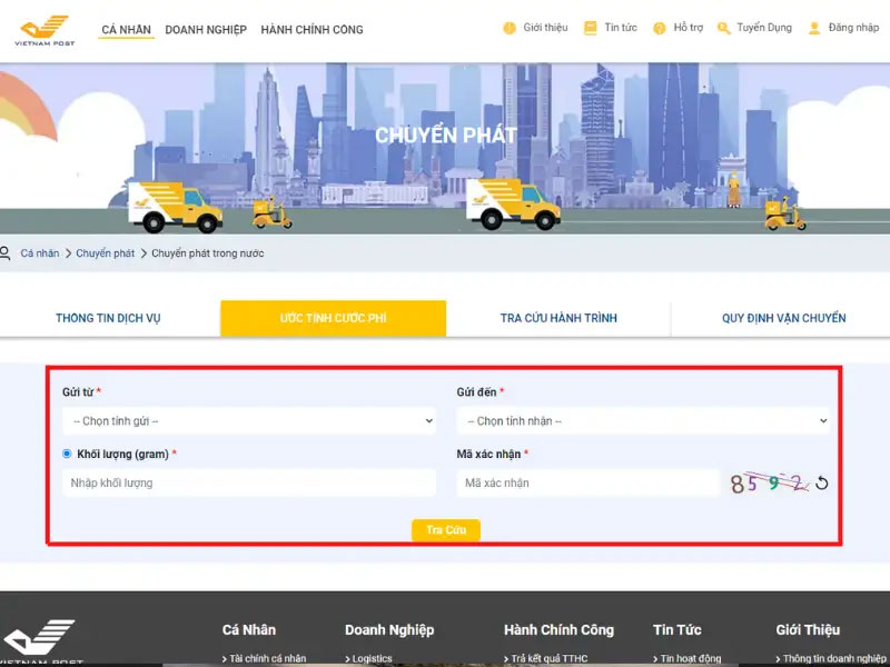 Bảng giá cước phí gửi hàng đi mỹ qua bưu điện VNpost mới nhất