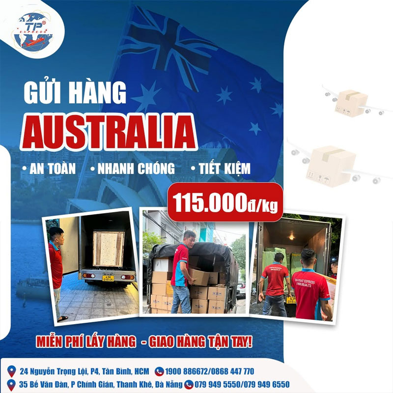 Bảng giá gửi hàng đi Úc cập nhật mới nhất năm 2026
