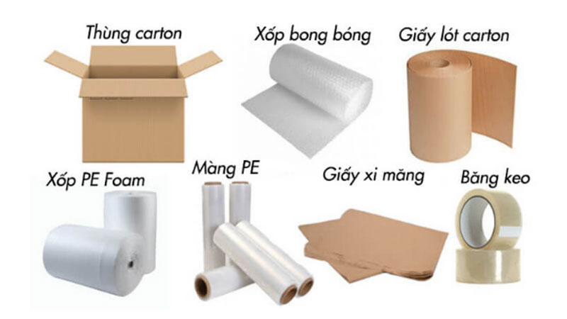 Chuẩn bị vật liệu phụ trợ đóng gói.